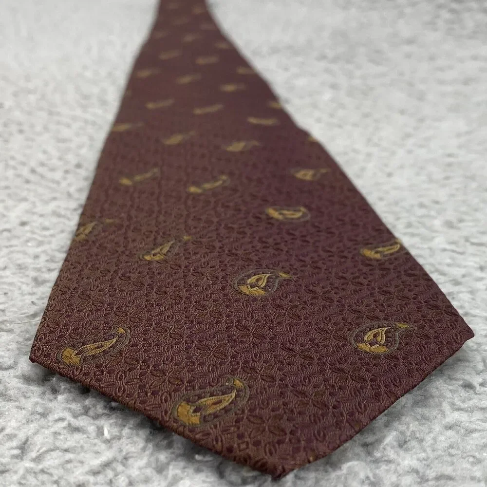Robert Talbott Best Of Class Silk Tie Brown Paisley Hand‎ Sewn Made USA Gorpcore